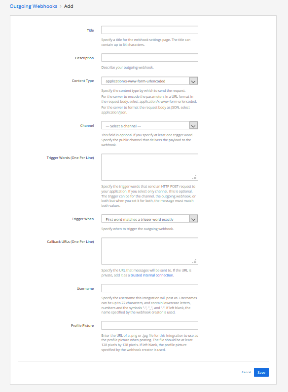 Mattermost Outgoing Webhook PagerTree Configuration.
